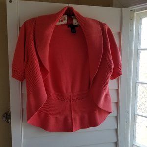 Short Sleeve COTTON WRAP SHRUG CARDIGAN SWEATER